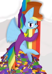 Size: 753x1062 | Tagged: safe, artist:rain-flcker, derpibooru import, rainbow dash, pegasus, pony, fanfic:rainbow factory, candy, crossover, fluttershy and the rainbow factory, willy wonka, willy wonka and the chocolate factory