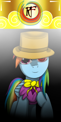 Size: 600x1189 | Tagged: safe, artist:sparkeykid64, derpibooru import, rainbow dash, pegasus, pony, fanfic:rainbow factory, crossover, fluttershy and the rainbow factory, willy wonka, willy wonka and the chocolate factory