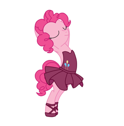 Size: 1024x1041 | Tagged: dead source, safe, artist:mixiepie, pinkie pie, pony, ballerina, ballet, bipedal, clothes, dancing, dress, pinkarina, simple background, solo, tutu, white background