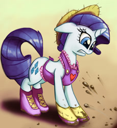 Size: 1683x1839 | Tagged: safe, artist:impcjcaesar, rarity, pony, unicorn, simple ways, mud, rhinestone rarihick, solo