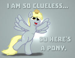 Size: 1024x795 | Tagged: safe, artist:ljdamz1119, derpy hooves, clueless, muffin, random, reaction image, solo, text