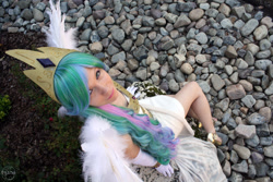 Size: 1944x1296 | Tagged: safe, artist:hanari502, artist:tradanui, princess celestia, human, 2013, cosplay, irl, irl human, megacon, photo