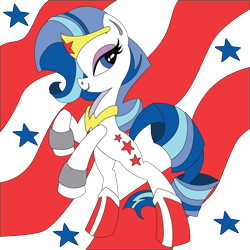 Size: 866x866 | Tagged: safe, artist:the-paper-pony, rarity, pony, unicorn, bipedal, clothes, cosplay, solo, wonder woman