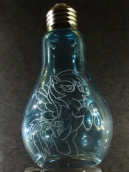 Size: 1901x2536 | Tagged: safe, artist:malte279, derpibooru import, rainbow dash, pegasus, pony, glass engraving, lightbulb