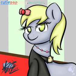 Size: 800x800 | Tagged: safe, artist:cutiepoppony, derpy hooves, pegasus, pony, 2015, female, mare, necklace, solo