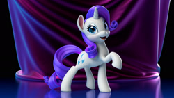 Size: 1920x1080 | Tagged: safe, artist:timothyb, rarity, pony, unicorn, 3d, solo, wallpaper