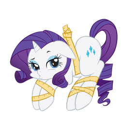 Size: 1280x1277 | Tagged: safe, artist:congee-painting, rarity, pony, unicorn, bondage, duckface, measuring tape