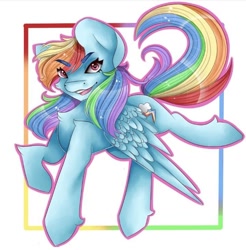 Size: 1080x1096 | Tagged: safe, artist:meadowsofmint, derpibooru import, rainbow dash, pegasus, pony, female, looking at you, mare, simple background, solo, white background