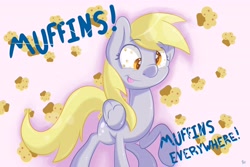 Size: 6000x4000 | Tagged: safe, artist:thederpyenthusiast, derpy hooves, pegasus, pony, absurd resolution, female, mare, muffin, raised hoof, solo, that pony sure does love muffins, tongue out