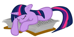 Size: 1264x632 | Tagged: safe, artist:ahmedooy, derpibooru import, twilight sparkle, book, simple background, sleeping, solo, transparent background, vector