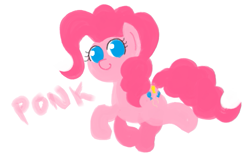 Size: 753x474 | Tagged: safe, artist:mrponiator, pinkie pie, earth pony, pony, cute, female, looking at you, mare, ponk, simple background, smiling, solo, trotting, white background