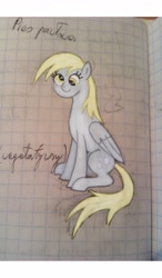 Size: 750x1280 | Tagged: safe, artist:mccieply, derpy hooves, pegasus, pony, female, graph paper, mare, sitting, solo