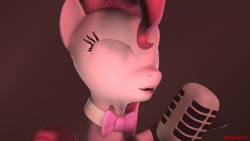 Size: 1920x1080 | Tagged: safe, artist:the4thaggie, pinkie pie, earth pony, pony, 3d, classy, collar, singing, solo, source filmmaker