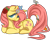 Size: 811x652 | Tagged: safe, artist:heavy-weight, fluttershy, pegasus, pony, flower, flower in hair, prone, solo