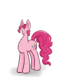 Size: 520x700 | Tagged: safe, artist:heir-of-rick, pinkie pie, earth pony, pony, :u, chest fluff, faic, impossibly large ears, simple background, small head, solo, tiny head, white background, woll smoth