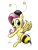 Size: 875x1153 | Tagged: safe, artist:saymanhd, fluttershy, pegasus, pony, it ain't easy being breezies, animal costume, bee costume, butt shake, clothes, costume, flutterbee, plot, simple background, solo