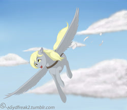 Size: 7200x6249 | Tagged: safe, artist:sydfreak2, derpy hooves, pegasus, pony, absurd resolution, flying, mail, mailbag, mailmare, solo