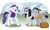 Size: 900x540 | Tagged: safe, artist:ellisarts, rarity, oc, oc:flower child, oc:tye dye, donkey, pony, unicorn, flower, glasses, suitcase