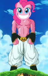 Size: 280x441 | Tagged: safe, edit, pinkie pie, earth pony, pony, dragon ball z, hooves, kid buu, smile hd, solo, xk-class end-of-the-world scenario