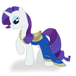 Size: 2048x2048 | Tagged: safe, artist:bratzoid, rarity, pony, unicorn, clothes, dress, lidded eyes, saddle, solo, tack