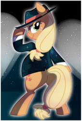 Size: 400x589 | Tagged: safe, artist:pepooni, applejack, earth pony, pony, bipedal, clothes, glitter, hat, michael jackson, solo