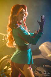 Size: 2667x4000 | Tagged: safe, artist:sunny-tooi, photographer:duginpv, sunset shimmer, human, equestria girls, friendship games, clothes, cosplay, costume, female, irl, irl human, motorcross, motorcycle, photo, solo