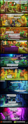 Size: 1200x5233 | Tagged: safe, artist:bonaxor, big macintosh, starlight glimmer, oc, oc:berzie, oc:kami, oc:lukida, bat pony, changedling, changeling, pony, comic:the greater flame, alcohol, comic, female, lukami, magic, mare, megaphone, wine