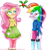 Size: 2000x2148 | Tagged: safe, artist:vixelzf, derpibooru import, fluttershy, rainbow dash, equestria girls, blushing, female, flutterdash, holly, holly mistaken for mistletoe, lesbian, shipping