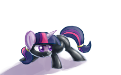 Size: 1920x1200 | Tagged: safe, artist:bluestreakfus, derpibooru import, twilight sparkle, alternate hairstyle, catsuit, ponytail, solo