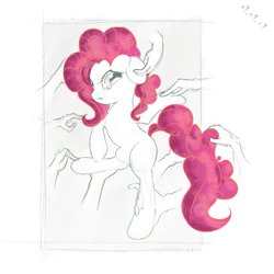 Size: 833x832 | Tagged: safe, artist:nyashaponyasha, pinkie pie, earth pony, pony, disembodied hand, hand, solo