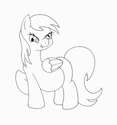 Size: 2003x2144 | Tagged: safe, artist:seenty, derpy hooves, pegasus, pony, bedroom eyes, belly, female, mare, monochrome, pregnant, solo