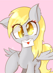 Size: 3850x5250 | Tagged: safe, artist:kawaiipony2, derpy hooves, pegasus, pony, female, letter, mare, mouth hold, solo