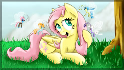 Size: 1600x900 | Tagged: safe, artist:rulsis, fluttershy, seabreeze, breezie, pegasus, pony, it ain't easy being breezies