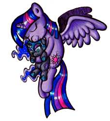 Size: 1447x1592 | Tagged: safe, artist:darkone10, derpibooru import, nightmare moon, twilight sparkle, twilight sparkle (alicorn), alicorn, pony, cute, female, filly, mare, nightmare woon