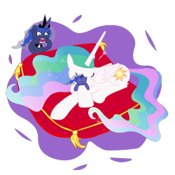 Size: 8000x8000 | Tagged: safe, artist:misterkaito, princess celestia, princess luna, alicorn, pony, absurd resolution, sleeping