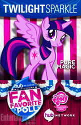 Size: 612x946 | Tagged: safe, derpibooru import, twilight sparkle, twilight sparkle (alicorn), alicorn, pony, female, mare, promo, san diego comic con, solo, the hub