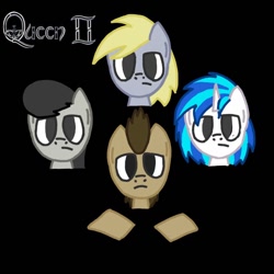 Size: 768x768 | Tagged: safe, artist:rubengr98, derpy hooves, dj pon-3, doctor whooves, octavia melody, vinyl scratch, earth pony, pony, album, album cover, male, queen (band), stallion