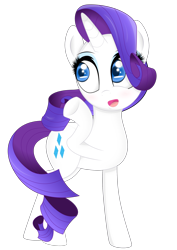 Size: 1684x2382 | Tagged: safe, artist:coltsteelstallion, rarity, pony, unicorn, female, horn, mare, purple mane, raised hoof, solo, white coat