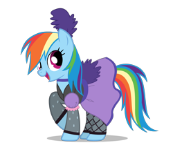 Size: 2800x2500 | Tagged: safe, artist:mixermike622, derpibooru import, rainbow dash, pegasus, pony, clothes, dress, rainbow dash always dresses in style, saloon dress, solo