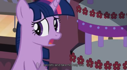 Size: 635x351 | Tagged: safe, derpibooru import, screencap, twilight sparkle, mmmystery on the friendship express, cake, food, marzipan mascarpone meringue madness, solo, vulgar, youtube caption