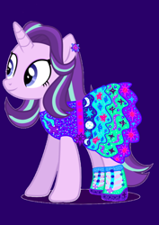 Size: 1000x1414 | Tagged: safe, artist:katya, starlight glimmer, pony, equestria girls outfit, equestria girls ponified, ponified, solo