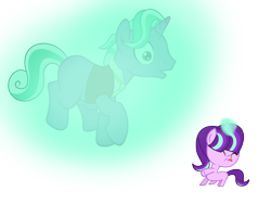 Size: 2360x1776 | Tagged: safe, artist:thesmall-artist, firelight, starlight glimmer, pony, unicorn, baby, baby pony, babylight glimmer, chibi, cute, father and child, father and daughter, female, glimmerbetes, glowing horn, horn, magic, male, open mouth, parent and child, simple background, stallion, telekinesis, tongue out, transparent background