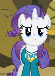 Size: 579x789 | Tagged: safe, screencap, rarity, pony, unicorn, filli vanilli, clothes, costume, reaction image, solo