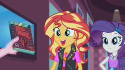 Size: 1920x1080 | Tagged: safe, artist:brunoprower500, edit, edited screencap, screencap, rarity, sunset shimmer, a fine line, better together, equestria girls