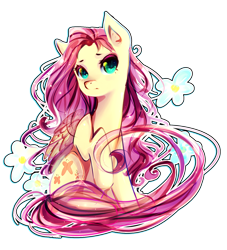 Size: 1444x1590 | Tagged: safe, artist:koveliana, fluttershy, pegasus, pony, chromatic aberration, female, mare, solo