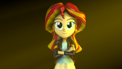 Size: 1920x1080 | Tagged: safe, artist:fivefreddy, sunset shimmer, equestria girls, 3d, looking at you, solo, source filmmaker