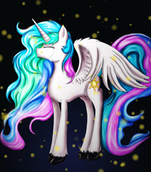 Size: 1800x2050 | Tagged: safe, artist:scooterloo, princess celestia, alicorn, pony, crying, eyes closed, solo, spread wings
