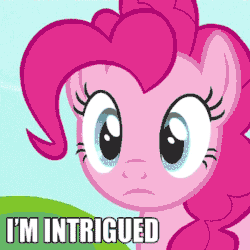 Size: 350x350 | Tagged: safe, screencap, pinkie pie, earth pony, pony, testing testing 1-2-3, animated, hat, reaction image, solo