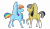 Size: 3500x2000 | Tagged: safe, artist:jackiebloom, derpibooru import, daring do, rainbow dash, pegasus, pony, blaze (coat marking), comparison, duo, female, high res, mare, raised hoof, simple background, socks (coat marking), spread wings, transparent background, wings