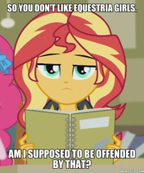Size: 600x720 | Tagged: safe, edit, edited screencap, screencap, sunset shimmer, better together, equestria girls, the finals countdown, equestria girls drama, image macro, meme, mouthpiece